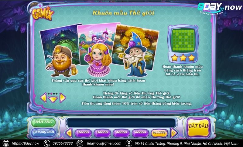 Slots 8DAY - Sảnh chơi game nổ hũ đổi thưởng uy tín #1 VN 7 Sanh game Slots 8DAY - Hinh 4: Tua game Gemix 8DAY