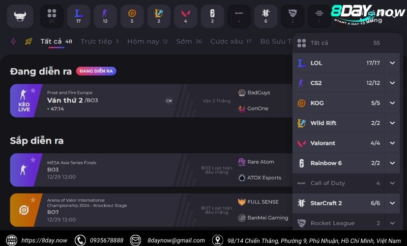 Esport 8Day - Sảnh cược thể thao điện tử uy tín #1 Việt Nam 5 Sanh cuoc Esport 8DAY - Anh 4