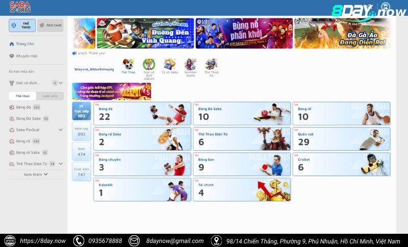 Thể Thao 8DAY - Sảnh cược thể thao uy tín #1 Châu Á 15 Giao dien sanh cuoc The Thao 8DAY - Hinh 10 - SABA Sport 8DAY